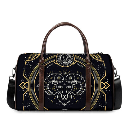 Vintage Aries Zodiac Sign Print Duffle Bag