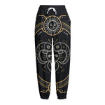 Vintage Aries Zodiac Sign Print Fleece Lined Knit Pants