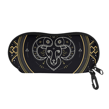 Vintage Aries Zodiac Sign Print Glasses Case