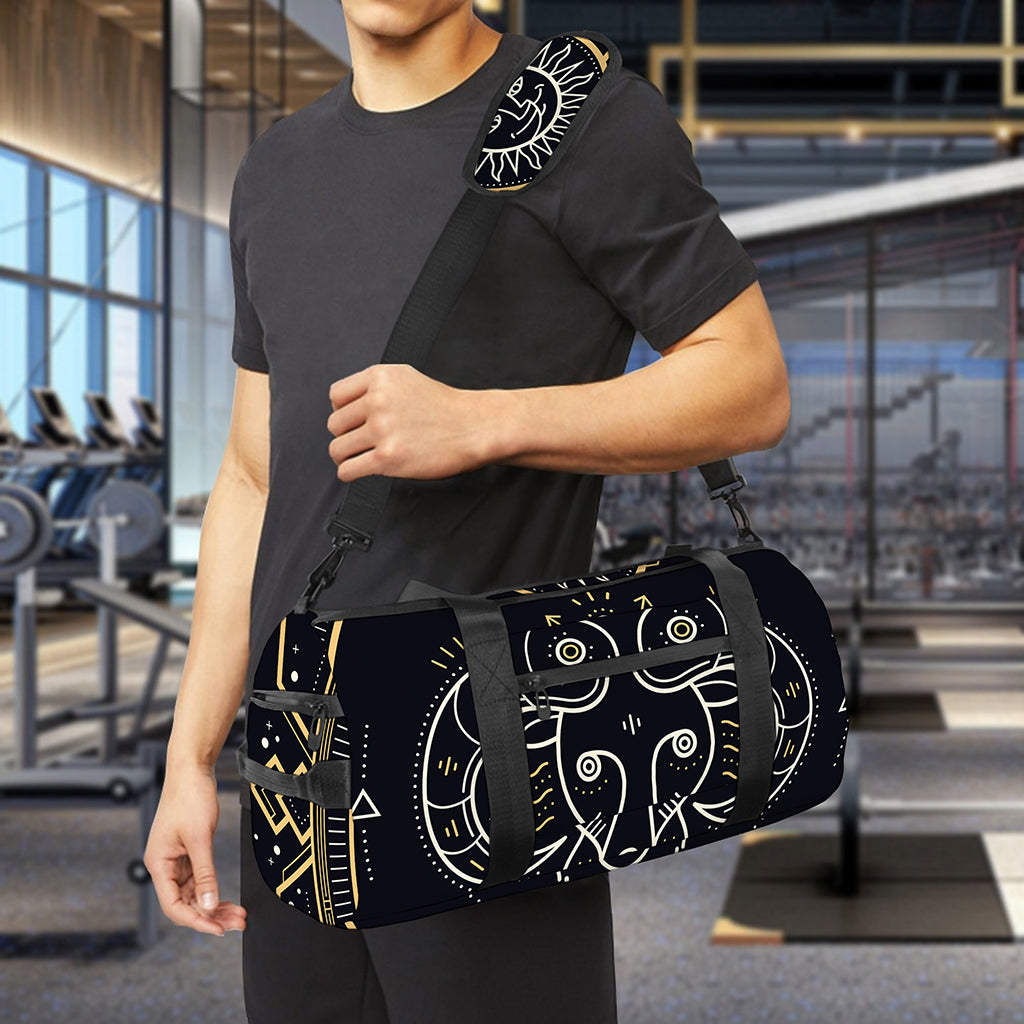 Vintage Aries Zodiac Sign Print Gym Bag