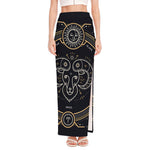 Vintage Aries Zodiac Sign Print High Slit Maxi Skirt