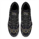 Vintage Aries Zodiac Sign Print High Top Leather Sneakers