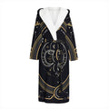 Vintage Aries Zodiac Sign Print Hooded Bathrobe