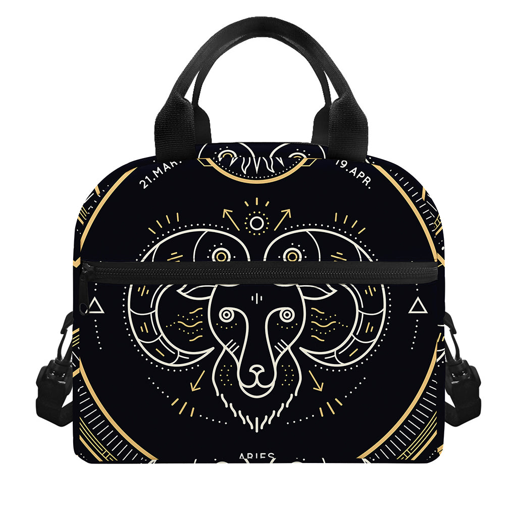 Vintage Aries Zodiac Sign Print Insulated Lunch Bag