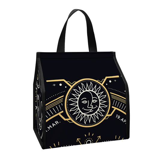 Vintage Aries Zodiac Sign Print Insulated Lunch Tote