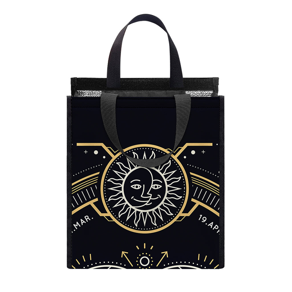 Vintage Aries Zodiac Sign Print Insulated Lunch Tote