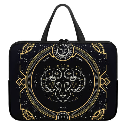 Vintage Aries Zodiac Sign Print Laptop Sleeve With Handle