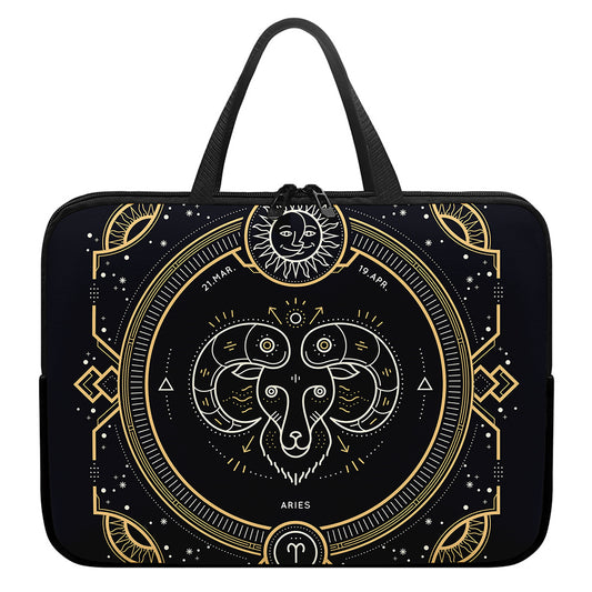 Vintage Aries Zodiac Sign Print Laptop Sleeve With Handle