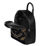 Vintage Aries Zodiac Sign Print Leather Backpack