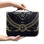 Vintage Aries Zodiac Sign Print Leather Bible Cover