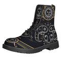 Vintage Aries Zodiac Sign Print Lace-Up Boots