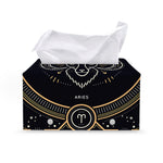 Vintage Aries Zodiac Sign Print Leather Tissue Box Cover