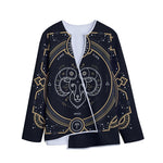 Vintage Aries Zodiac Sign Print Long Sleeve Short Coat