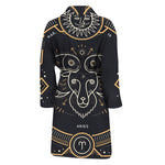 Vintage Aries Zodiac Sign Print Men's Bathrobe