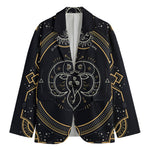 Vintage Aries Zodiac Sign Print Men's Cotton Blazer