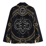Vintage Aries Zodiac Sign Print Men's Cotton Blazer