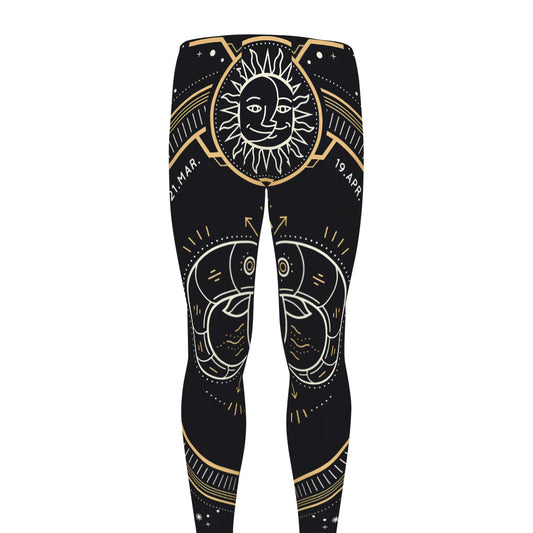 Vintage Aries Zodiac Sign Print Men's leggings