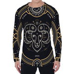 Vintage Aries Zodiac Sign Print Men's Long Sleeve T-Shirt