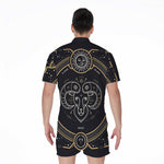 Vintage Aries Zodiac Sign Print Men's Rompers