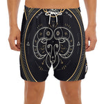 Vintage Aries Zodiac Sign Print Men's Split Running Shorts