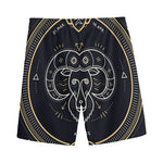 Vintage Aries Zodiac Sign Print Men's Sports Shorts