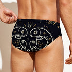 Vintage Aries Zodiac Sign Print Men's Swim Briefs