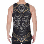 Vintage Aries Zodiac Sign Print Men's Velvet Tank Top