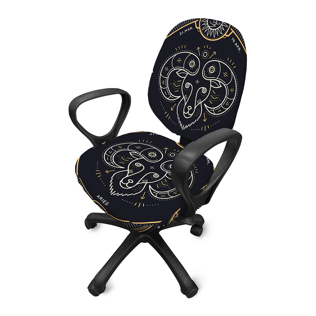 Vintage Aries Zodiac Sign Print Office Chair Cover