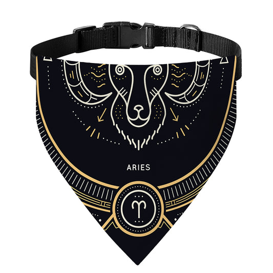 Vintage Aries Zodiac Sign Print Over The Collar Dog Bandana