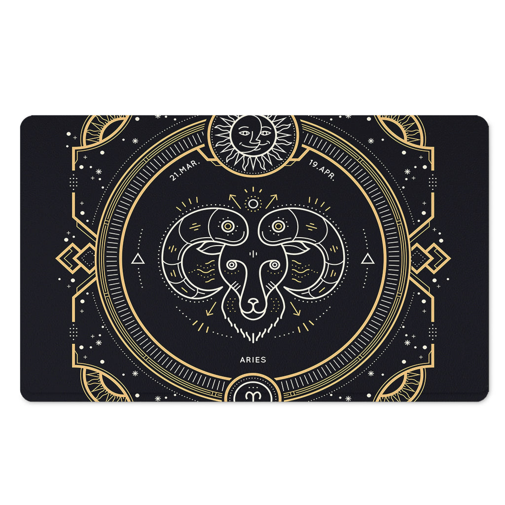 Vintage Aries Zodiac Sign Print Polyester Doormat