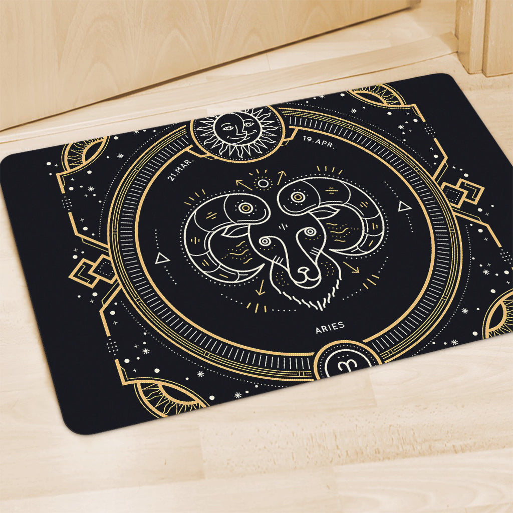Vintage Aries Zodiac Sign Print Polyester Doormat