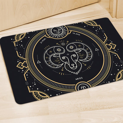 Vintage Aries Zodiac Sign Print Polyester Doormat