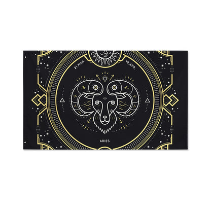 Vintage Aries Zodiac Sign Print Polyester Flag