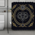 Vintage Aries Zodiac Sign Print Polyester Shower Curtain