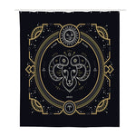 Vintage Aries Zodiac Sign Print Polyester Shower Curtain