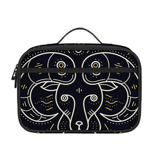 Vintage Aries Zodiac Sign Print Portable Lunch Bag