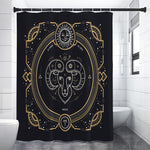 Vintage Aries Zodiac Sign Print Premium Shower Curtain