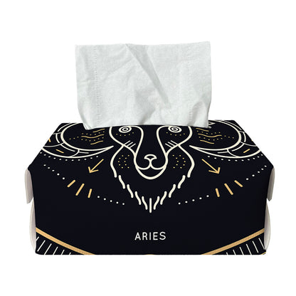 Vintage Aries Zodiac Sign Print Rectangle Tissue Box Cover