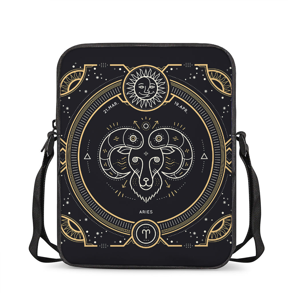 Vintage Aries Zodiac Sign Print Rectangular Crossbody Bag