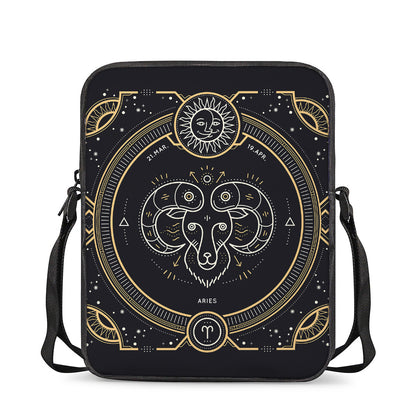 Vintage Aries Zodiac Sign Print Rectangular Crossbody Bag