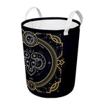 Vintage Aries Zodiac Sign Print Round Laundry Basket