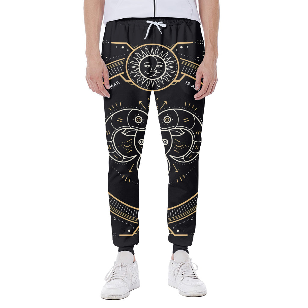 Vintage Aries Zodiac Sign Print Scuba Joggers