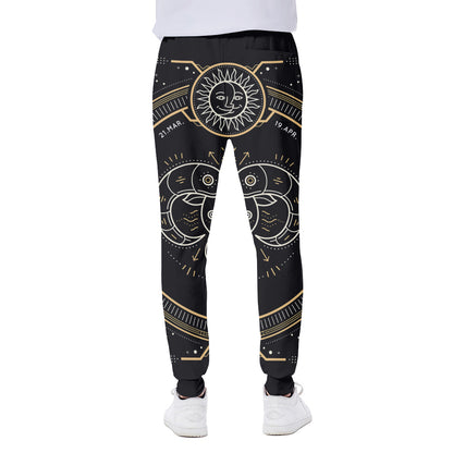 Vintage Aries Zodiac Sign Print Scuba Joggers