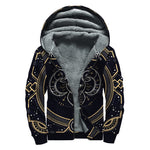 Vintage Aries Zodiac Sign Print Sherpa Lined Zip Up Hoodie