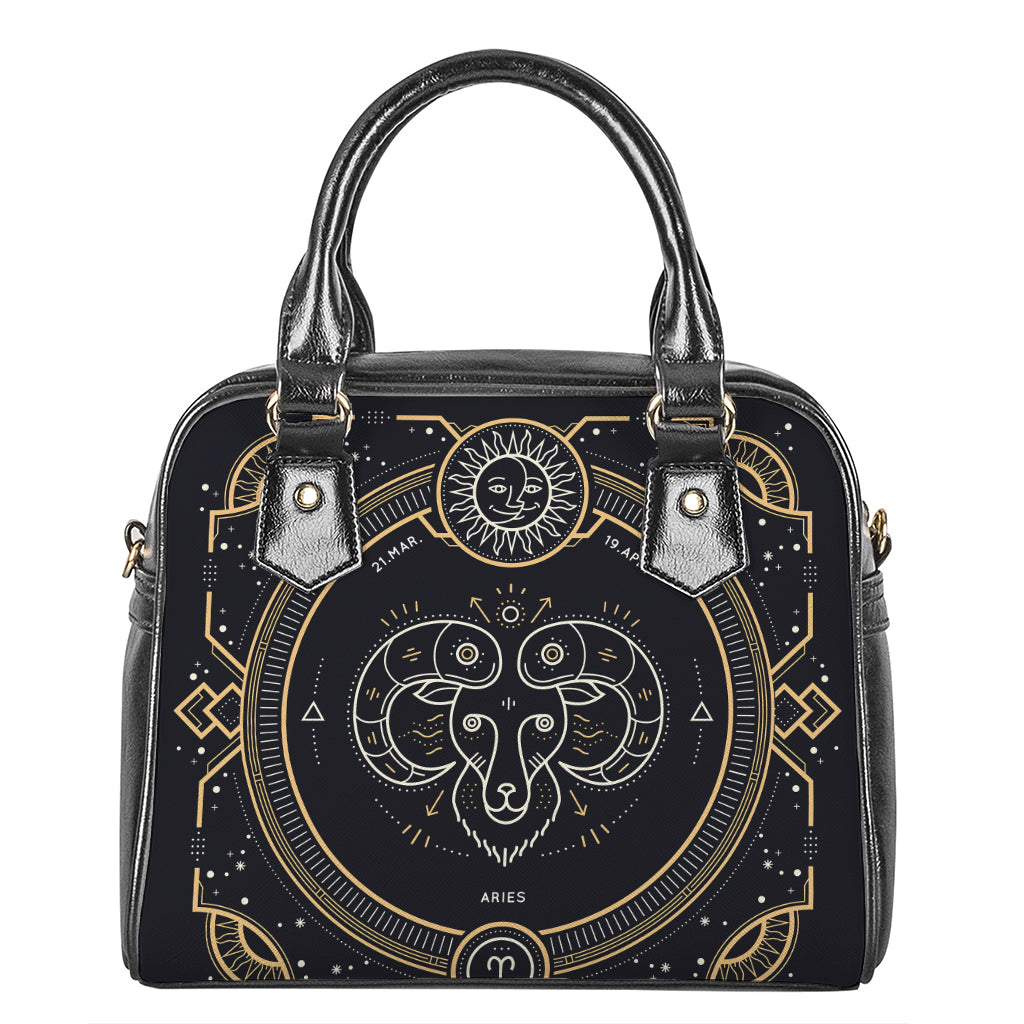 Vintage Aries Zodiac Sign Print Shoulder Handbag