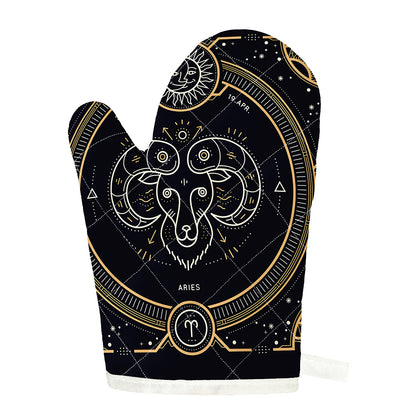 Vintage Aries Zodiac Sign Print Single Oven Mitt