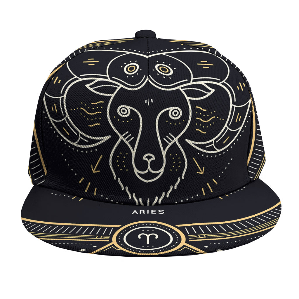 Vintage Aries Zodiac Sign Print Snapback Cap