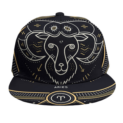 Vintage Aries Zodiac Sign Print Snapback Cap