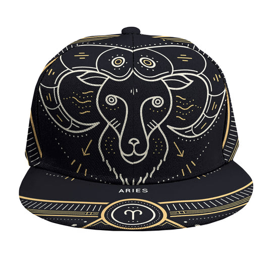Vintage Aries Zodiac Sign Print Snapback Cap