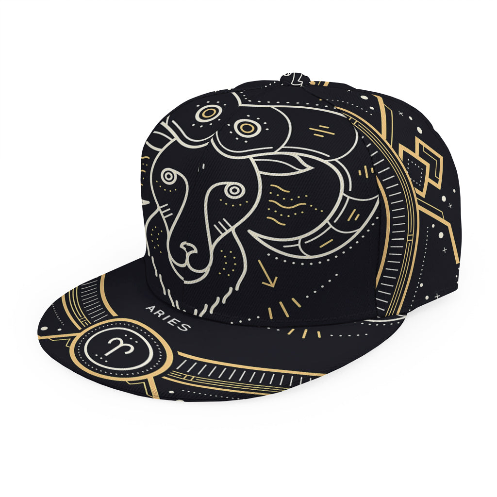 Vintage Aries Zodiac Sign Print Snapback Cap